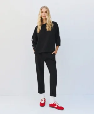 ACCESS Blouse with sheer sleeve detail BLACK