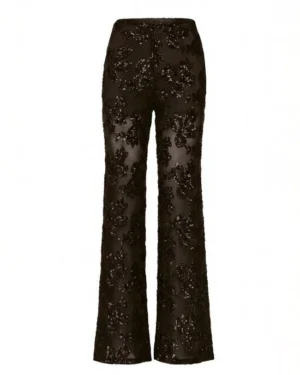 ACCESS Sequin pants with detachable lining BROWN