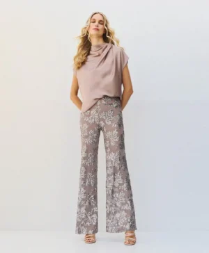 ACCESS Sequin pants with detachable lining SILVER
