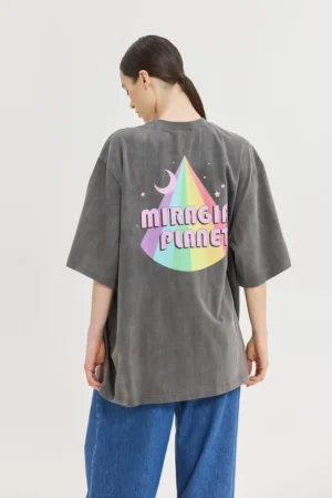 HEMITHEA Cheetah Used Grey T-Shirt (Rainbow Floyd)