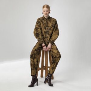 MOUTAKI FLORAL ELASTIC HIGH WAIST SLOUCHY PANTS