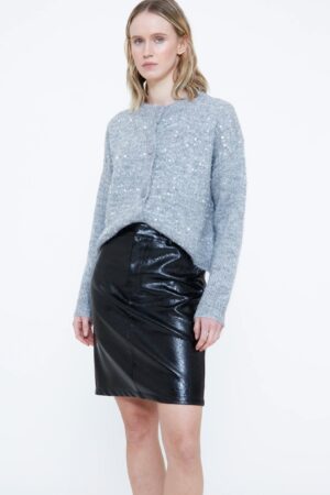 WILD PONY Grey knit cardigan with sequins