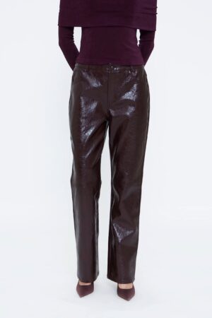 WILD PONY Burgundy faux leather pants