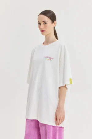 HEMITHEA Cheetah Off White T-Shirt (Rainbow Floyd)