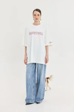 HEMITHEA Cheetah Off White T-Shirt (Metal Vibes)